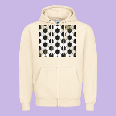 Distressed Soccer Pattern Zipper Hoodie Designed By Tumblerdesignbyshophia