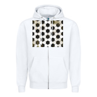 White distressed soccer pattern Zipper Hoodie - TumblerDesignByShophia