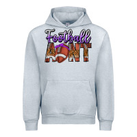 Heather Grey Football Aunt Urban Hoodie - CowhideDigitalArt