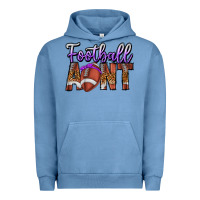 Pigment Pebble Blue Football Aunt Urban Hoodie - CowhideDigitalArt