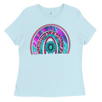 Baby Blue rainbow and gemstone Ladies Tee - AdoDesignShop
