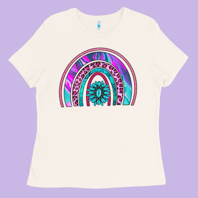 Rainbow And Gemstone Ladies Tee Designed By Adodesignshop