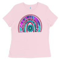 Bubblegum Pink rainbow and gemstone Ladies Tee - AdoDesignShop