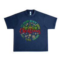 Navy Christmas Vibes Urban Heavy Tee - MaliasSmallBusiness