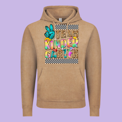 Team Kindergarten Vintage Hoodie Designed By Nancycooperartshop