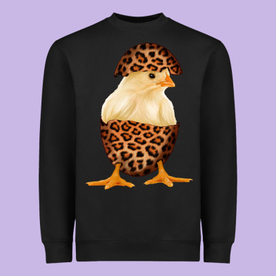 Chick With Leopard Eggshell Heavyweight Sweatshirt Designed By Bettercallsaul