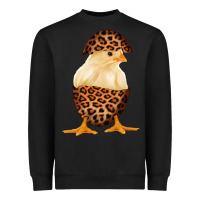 Black Chick with Leopard Eggshell Heavyweight Sweatshirt - Bettercallsaul