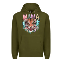 Army Green Mama tiger lightning bolt Premium Hoodie - HowdyJamesFarm