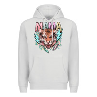 Dove Grey Mama tiger lightning bolt Premium Hoodie - HowdyJamesFarm