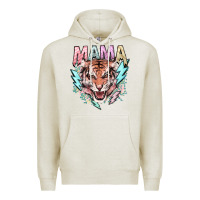 Oatmeal Heather Mama tiger lightning bolt Premium Hoodie - HowdyJamesFarm