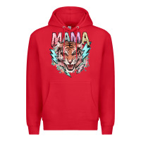 Red Mama tiger lightning bolt Premium Hoodie - HowdyJamesFarm