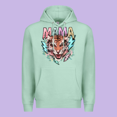 Mama Tiger Lightning Bolt Premium Hoodie Designed By Howdyjamesfarm