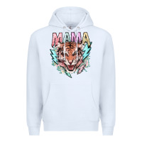 White Mama tiger lightning bolt Premium Hoodie - HowdyJamesFarm