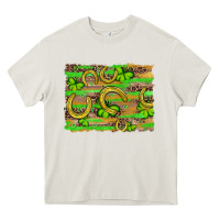 Cream horseshoe shamrock leopard wood glitter background Heavy Core Tee - Artiststas