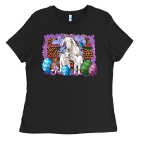 Goat Family Eggs Flowers Leopard Serape Glitter Ladies Tee | Teevron
