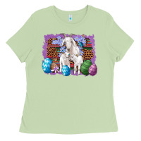 Matcha goat family eggs flowers leopard serape glitter Ladies Tee - Artiststas