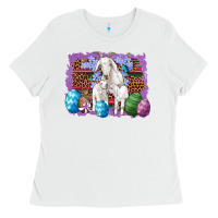 White goat family eggs flowers leopard serape glitter Ladies Tee - Artiststas