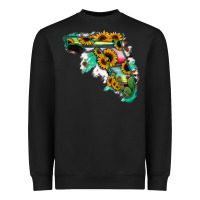 Black Florida Map with Sunflower and Serape Cactus Heavyweight Sweatshirt - Bettercallsaul