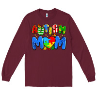Burgundy autism mom Long Sleeve Tee - Artiststas