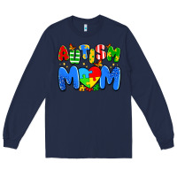 Navy autism mom Long Sleeve Tee - Artiststas