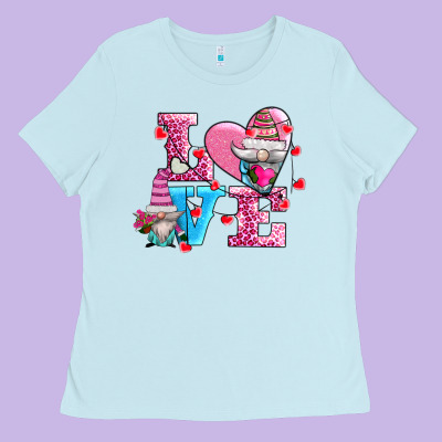 Love And Gnomes Ladies Tee Designed By Adodesignshop