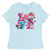 Baby Blue love and gnomes Ladies Tee - AdoDesignShop