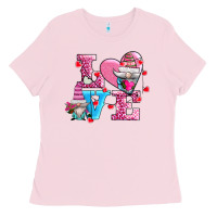Bubblegum Pink love and gnomes Ladies Tee - AdoDesignShop