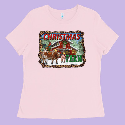 Christmas On The Farm Ladies Tee Designed By Ranaportraitstore