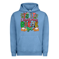Pigment Pebble Blue Is It Christmas Break Yet Urban Hoodie - CowhideDigitalArt