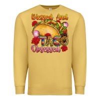 Antique Gold Blessed and taco obsessed Mexico Premium Sweatshirt - FaDigitalArtStudio
