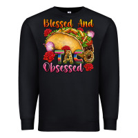 Black Blessed and taco obsessed Mexico Premium Sweatshirt - FaDigitalArtStudio