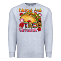 Heather Grey Blessed and taco obsessed Mexico Premium Sweatshirt - FaDigitalArtStudio