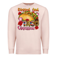 Pale Pink Blessed and taco obsessed Mexico Premium Sweatshirt - FaDigitalArtStudio