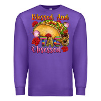 Purple Blessed and taco obsessed Mexico Premium Sweatshirt - FaDigitalArtStudio
