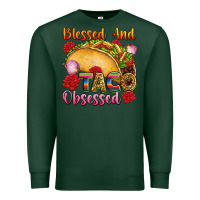 Sports Green Blessed and taco obsessed Mexico Premium Sweatshirt - FaDigitalArtStudio