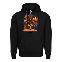 Black Messy bun Basketball girl Zipper Hoodie - HowdyJamesFarm