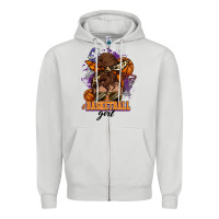 Dove Grey Messy bun Basketball girl Zipper Hoodie - HowdyJamesFarm