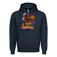 Navy Messy bun Basketball girl Zipper Hoodie - HowdyJamesFarm