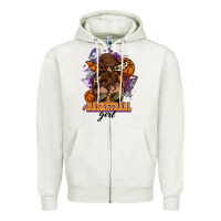 Oatmeal Heather Messy bun Basketball girl Zipper Hoodie - HowdyJamesFarm