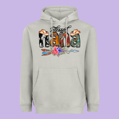 Blessed Nana Heavyweight Hoodie Designed By Cowcowdesign