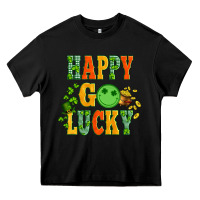 Happy Go Lucky  With Coin And Shamrock Heavy Core Tee | Teevron