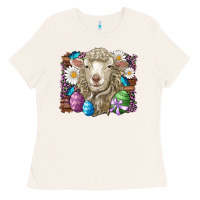 Bone easter sheep eggs butterfly daisys leopard glitter wooden Ladies Tee - Artiststas