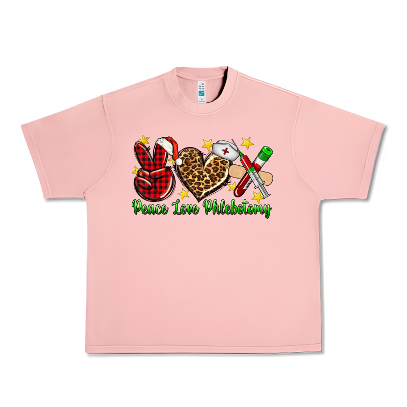 Peace Love Phlebotomy Christmas Urban Heavy Tee by NancyCooperArtShop | Teevron