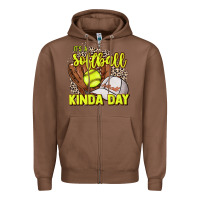Chestnut It's a Softball kinda day leopard Zipper Hoodie - HowdyJamesFarm