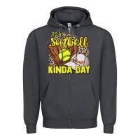 Smoke It's a Softball kinda day leopard Zipper Hoodie - HowdyJamesFarm