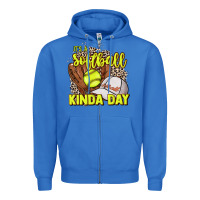 True Royal It's a Softball kinda day leopard Zipper Hoodie - HowdyJamesFarm