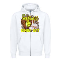 White It's a Softball kinda day leopard Zipper Hoodie - HowdyJamesFarm