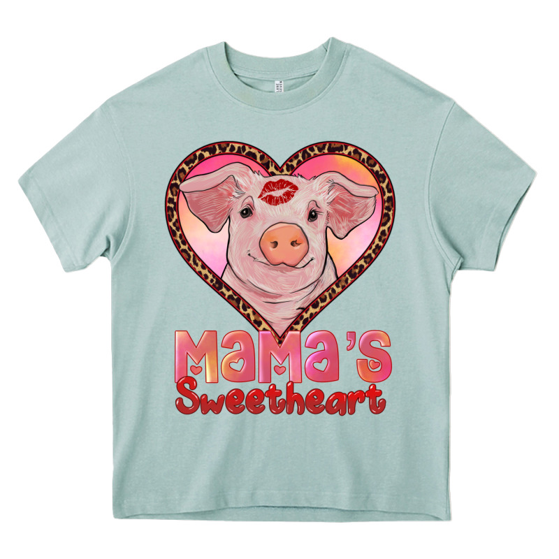 Mama's Sweetheart Baby Pig Heavy Core Tee by AdoDesignShop | Teevron