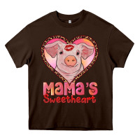 Chocolate Brown mama's sweetheart baby pig Heavy Core Tee - AdoDesignShop