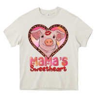 Cream mama's sweetheart baby pig Heavy Core Tee - AdoDesignShop